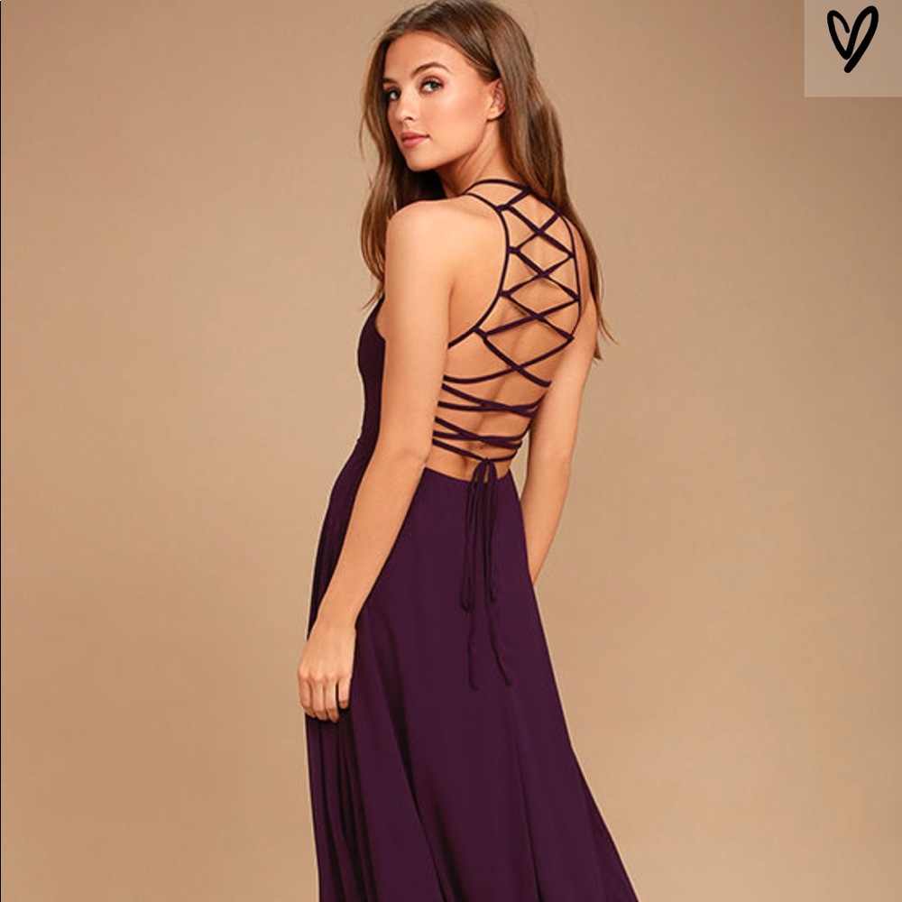 Lulus strappy purple maxi dress